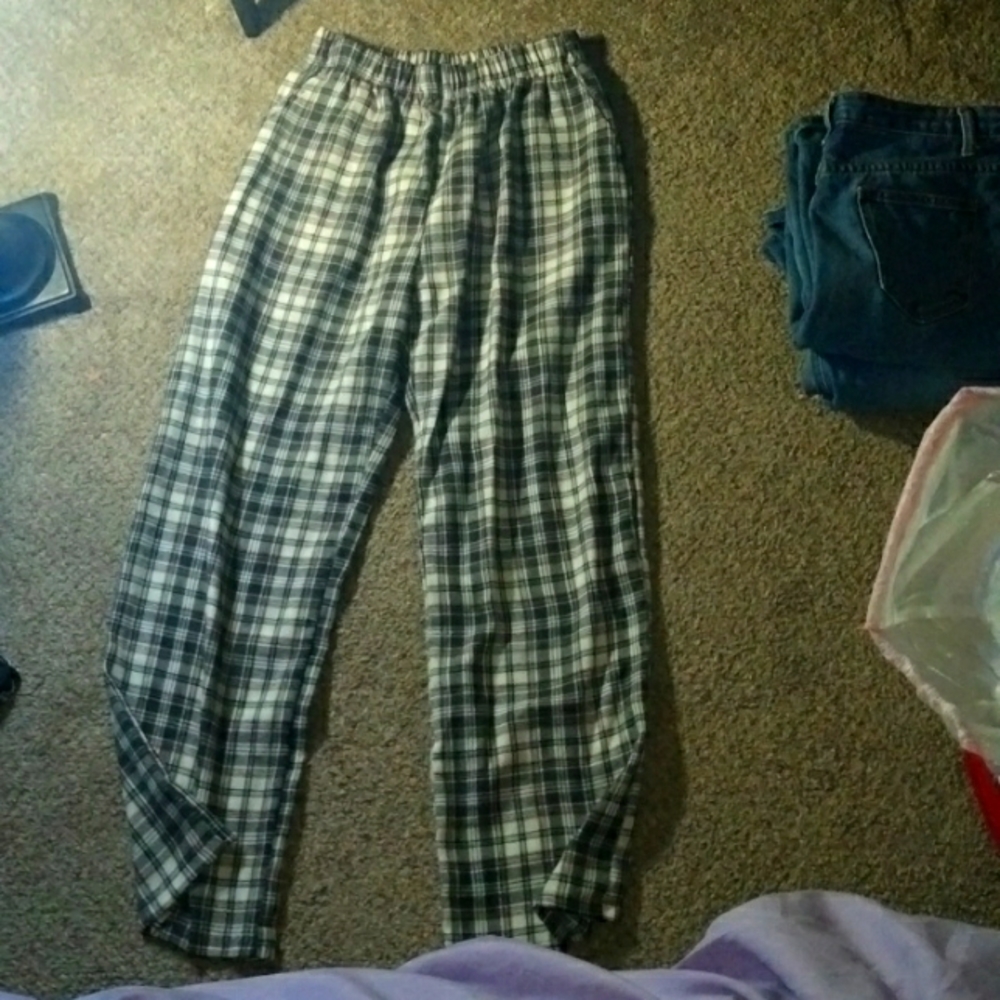 Plaid pocket pants